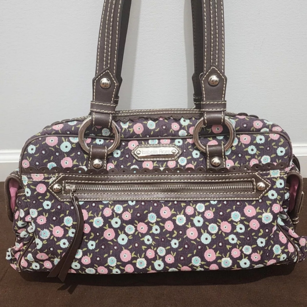 Isabella Fiore Floral With Sequined Accent Shoulder Bag - Picture 2 of 8
